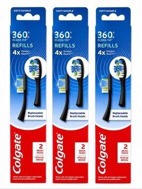 3 x Colgate 360° Refill Brush Heads 4 Pack Each